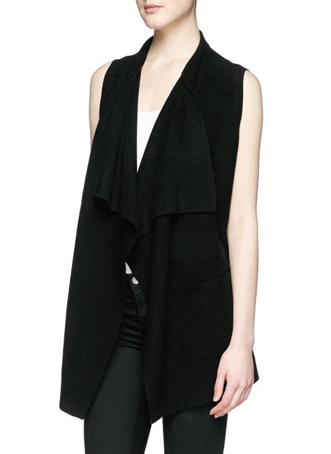 black sleeveless cardigan ladies.